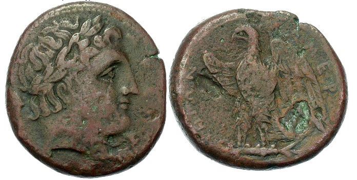 Sicily Mamertini 288-278 BCE AE Pentonkion Mars-Eagle Mercenary Samnites Messana.JPG