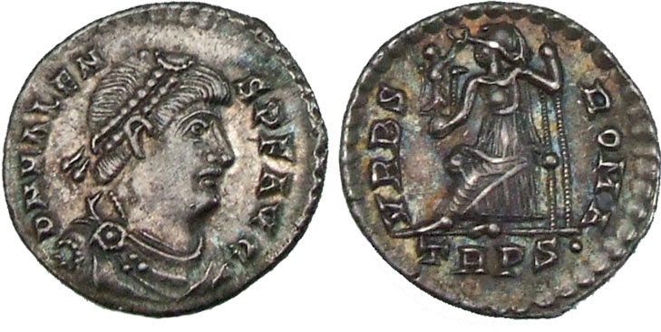 Silique Valens. Urbs Roma. 2,35 gr. Cohen 109 et RIC 27e.jpg