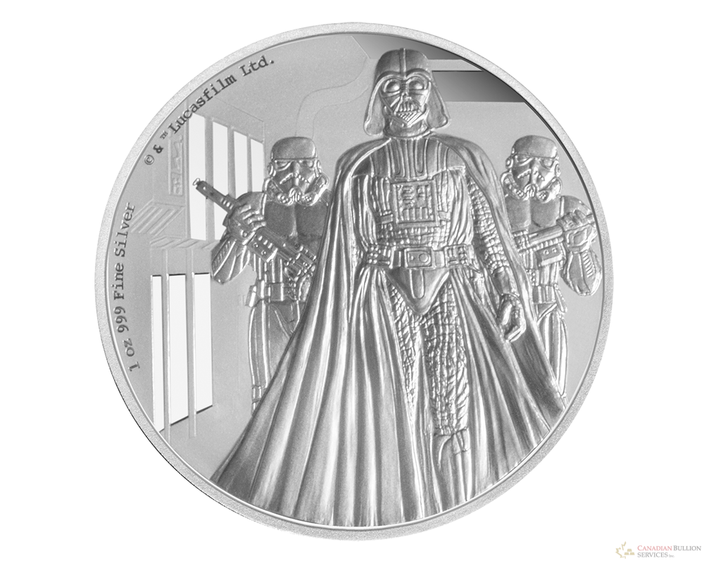 silver coin darth vader moneda de plata de darth vader un nuevo dinero, un nuevo imperio.png