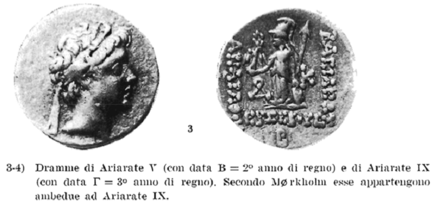 Simonetta 1970 RIN Ariarathes V K B.png