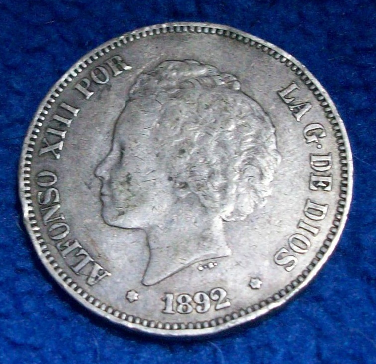 Spain - 1892 92 5 Pts $20 Jan 13.jpg