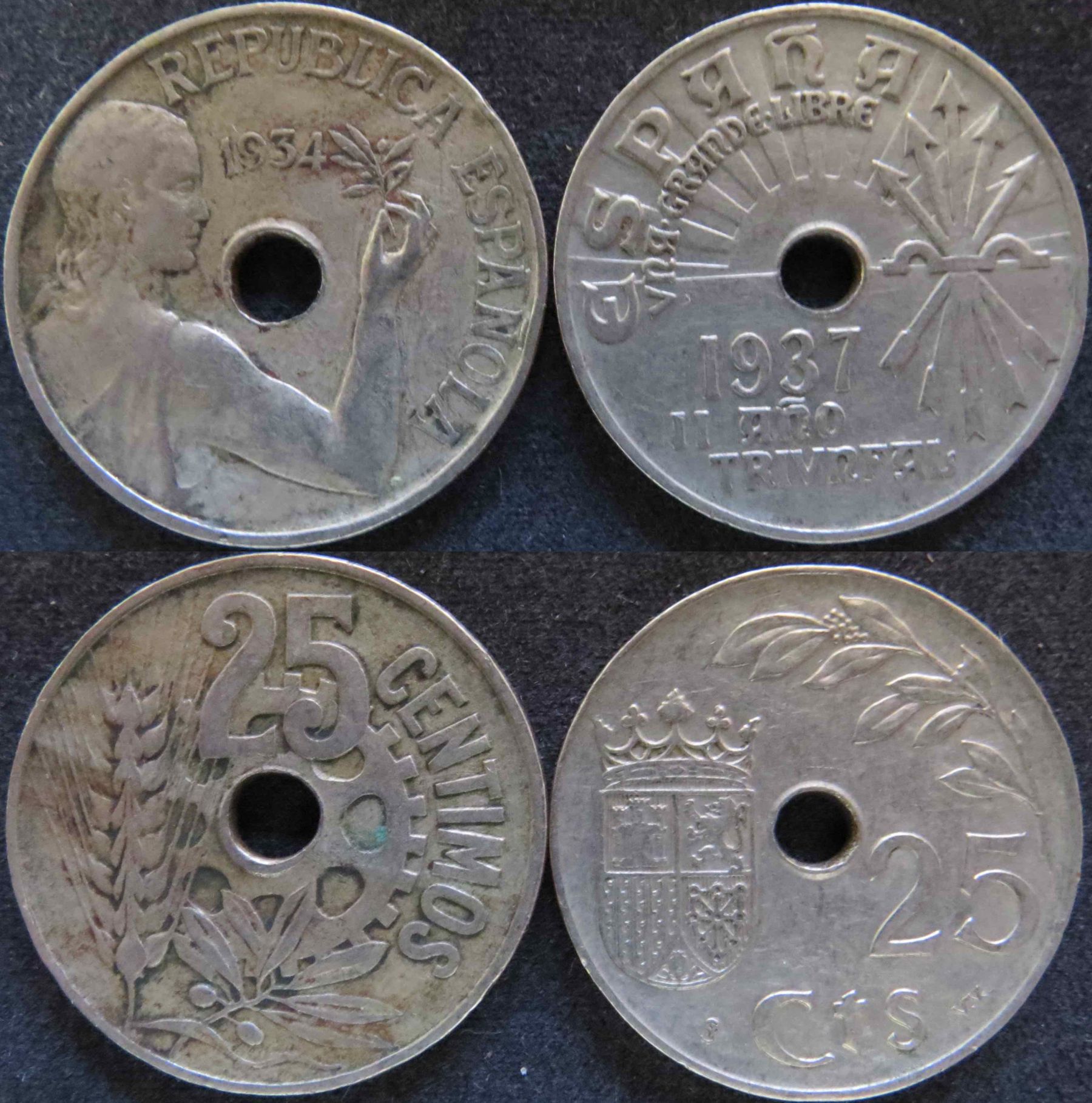 Spain 25 centimos 1934 and 1937 copy.jpg