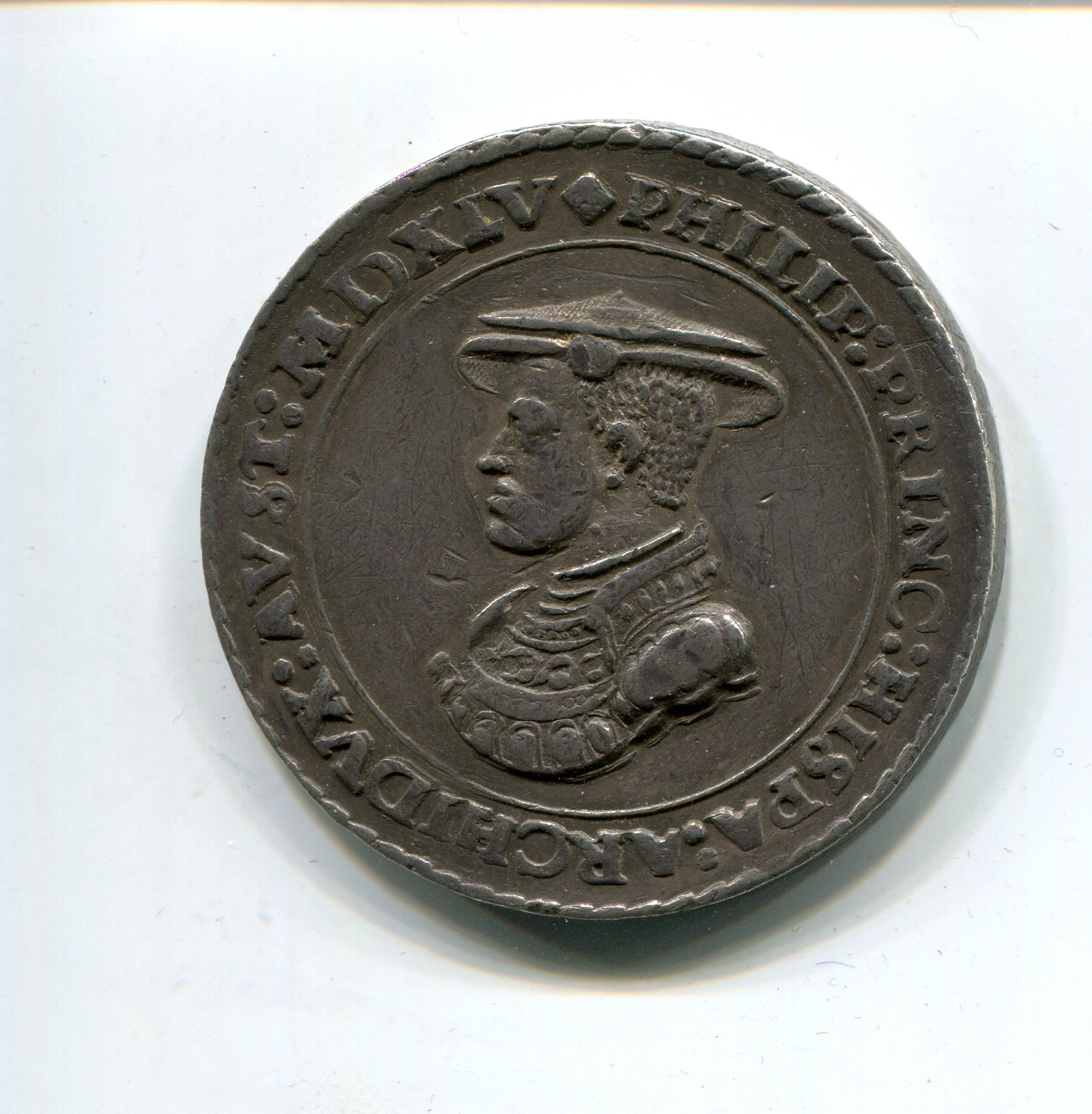 Spain Charles V Medallic Taler 1545 Chas & Felipe II rev 923.jpg