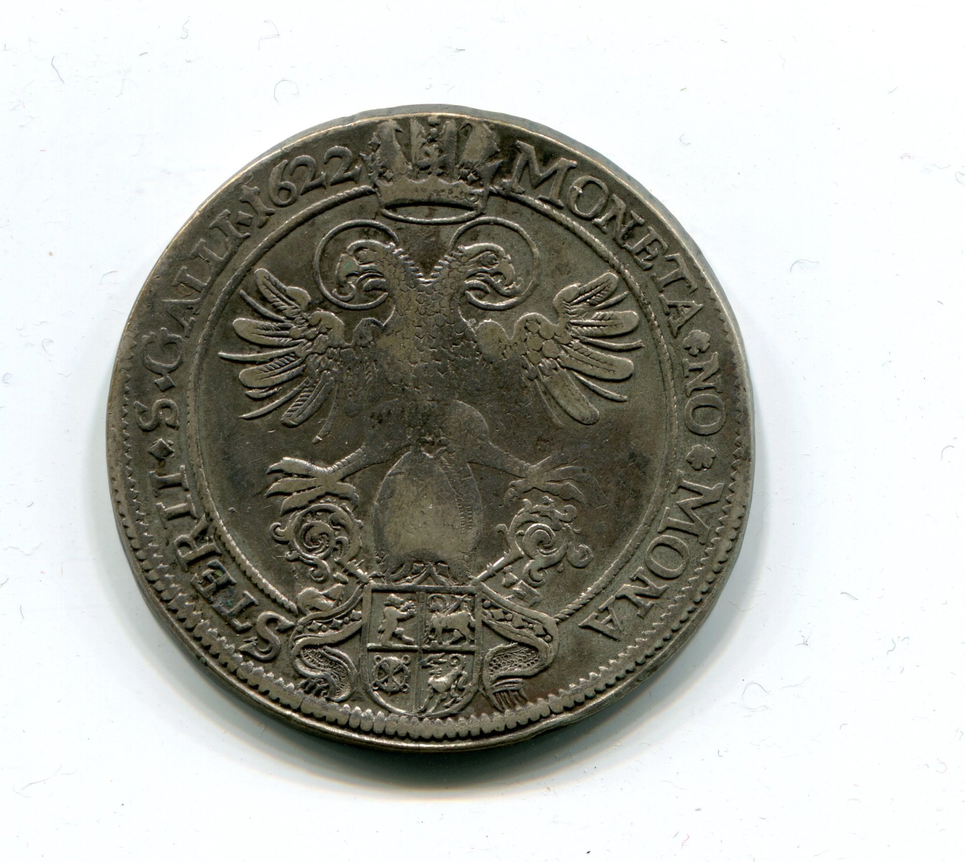 St Gallen Abbey Bernh Muller v Ochs Taler 1622  LD obv 347.jpg