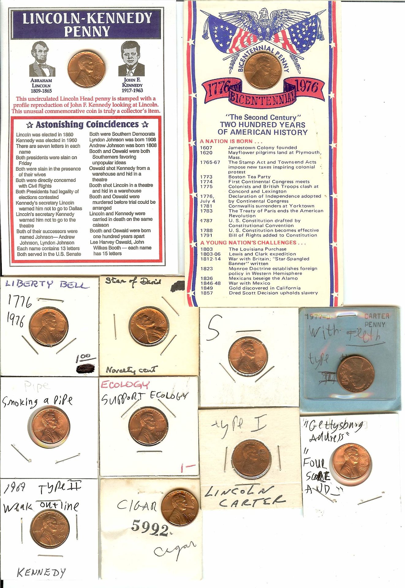 Stamped Cents - Various 1.JPG