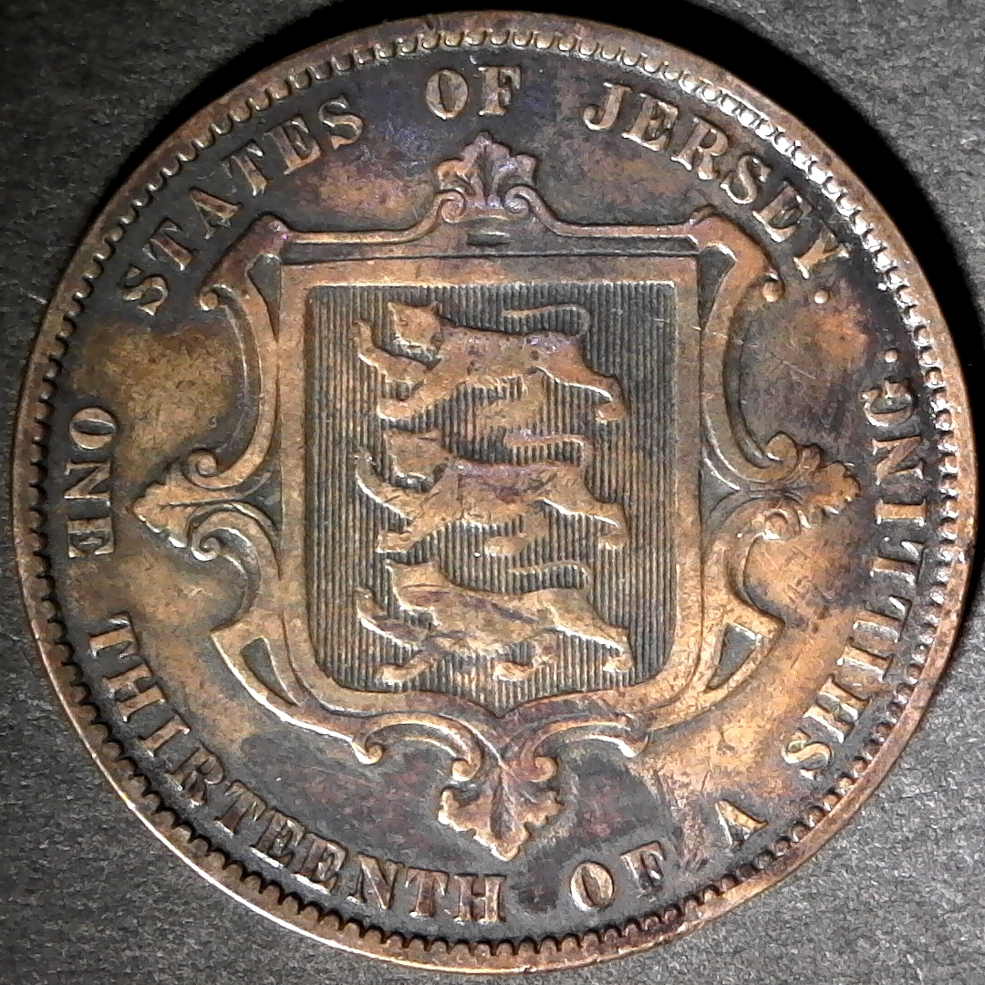 States Of Jersey Thirteenth of a Shilling obv 1871.jpg