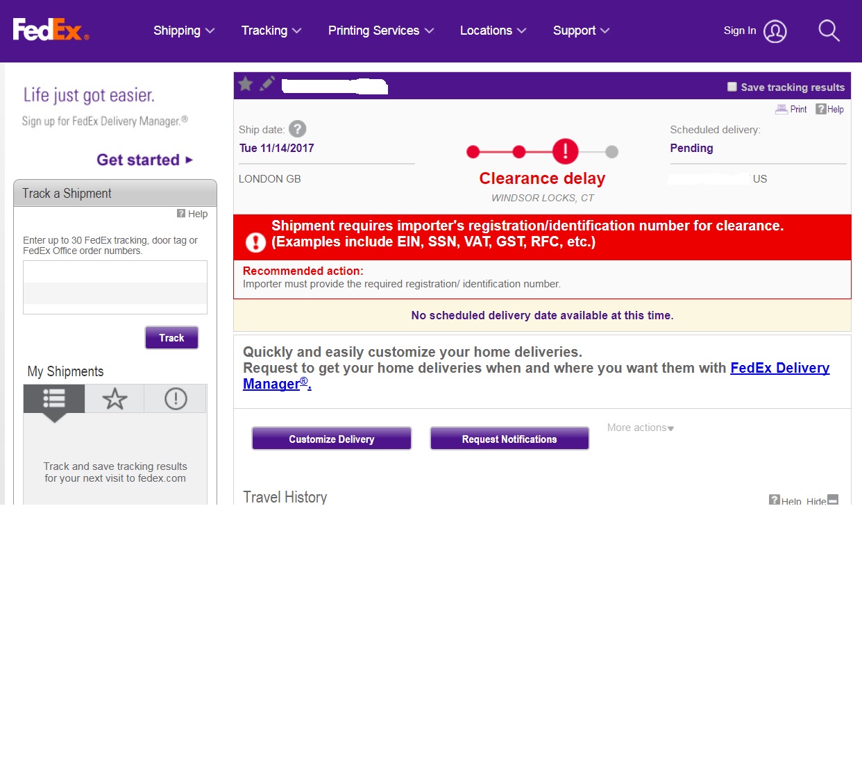 U Ever Get This Import Export Udate From Fedex Coin Talk