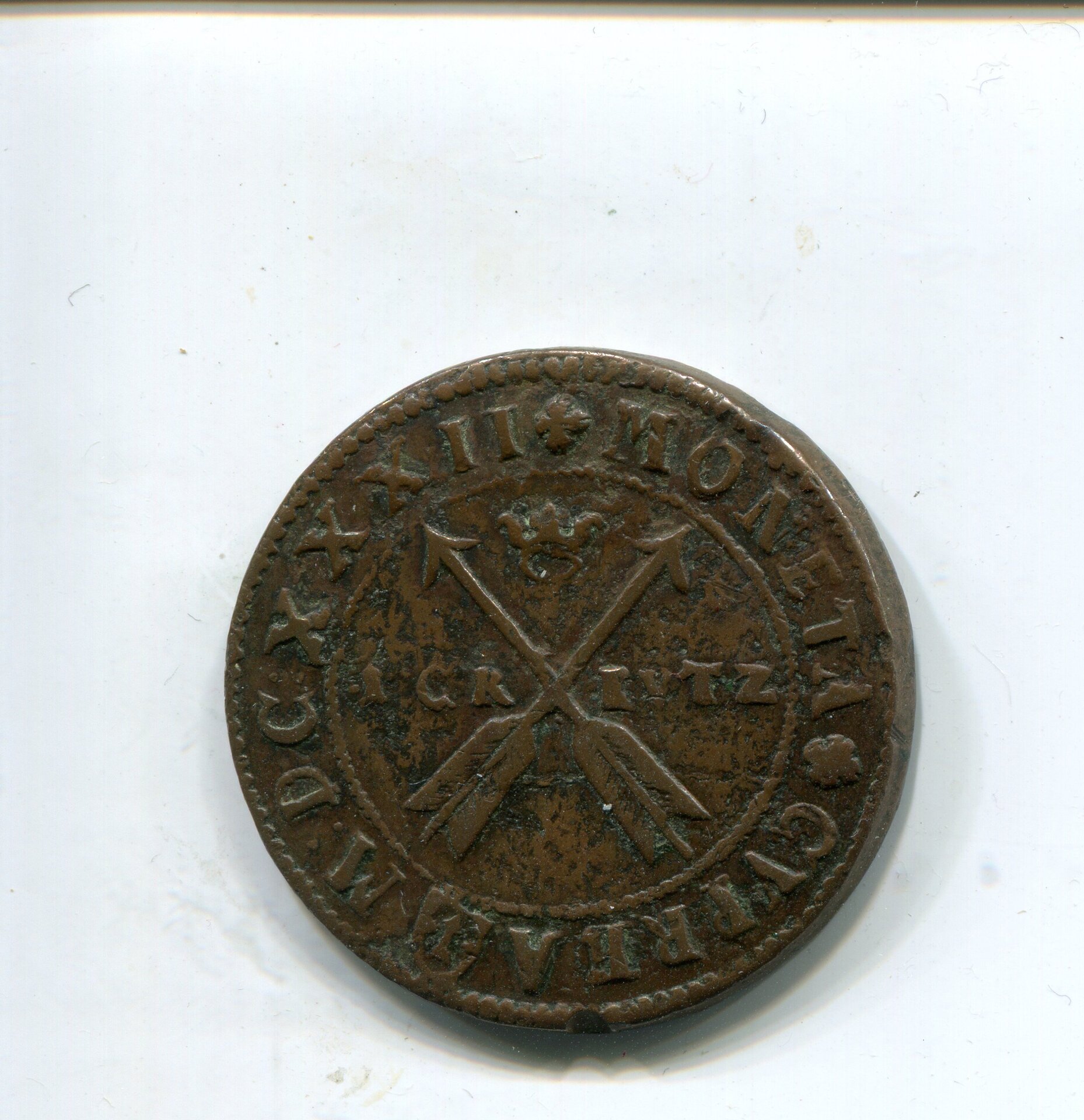 Sweden Gustav II Adolf Cu Creutzer 1632 Sater LD rev 757.jpg