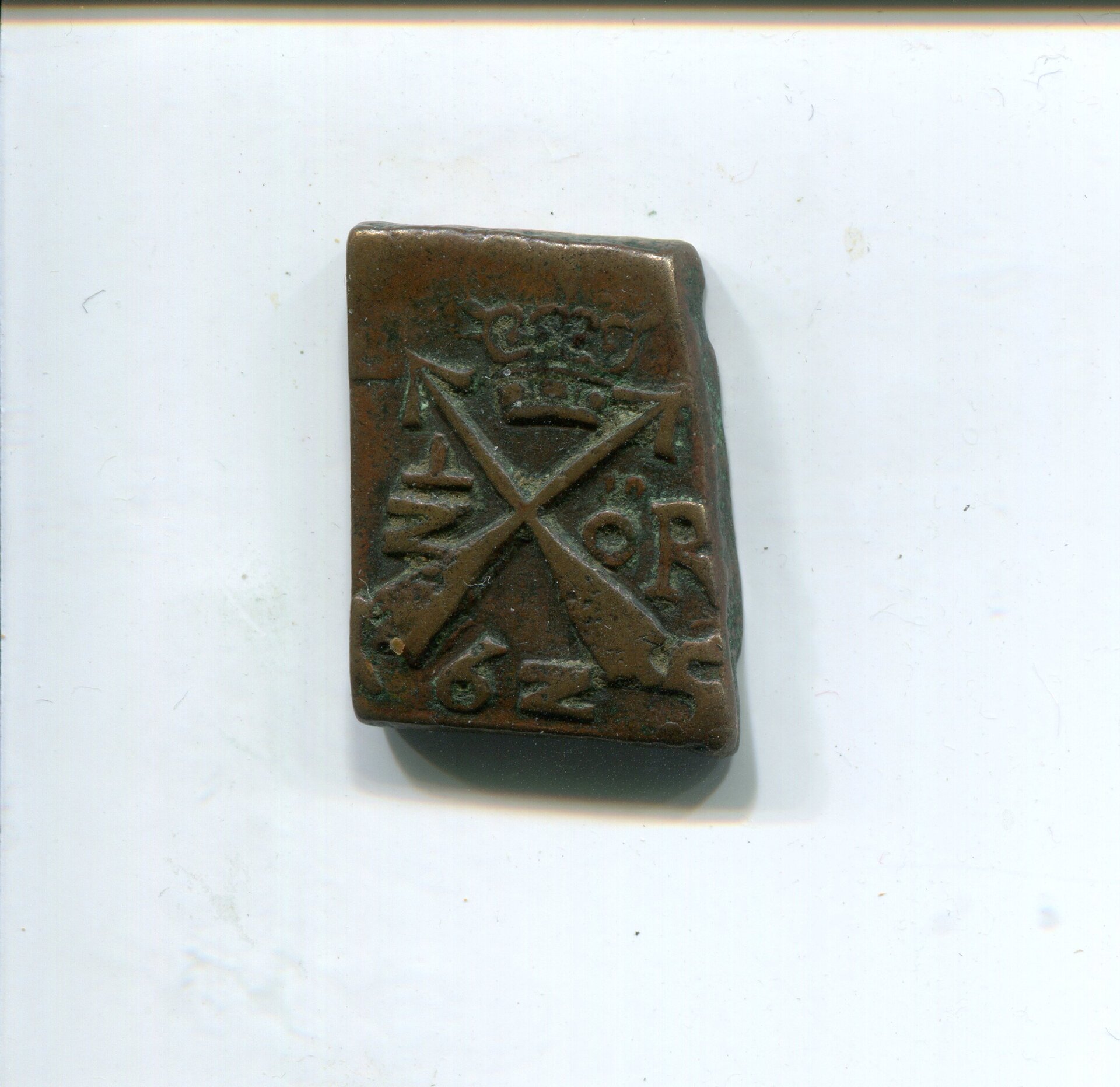 Sweden Gustav II Adolf Cu Half Ore Klippe Nykoping 1625 LD rev 740.jpg