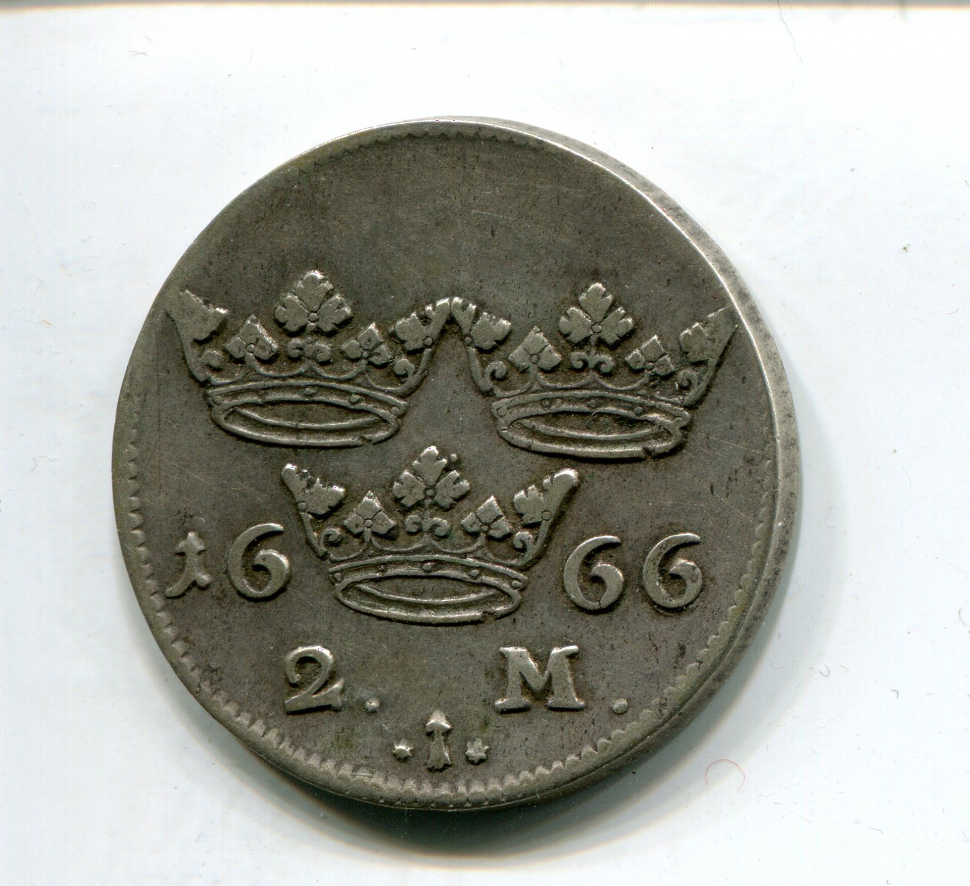 Sweden Karl XI 2 Mark 1666 rev 219.jpg