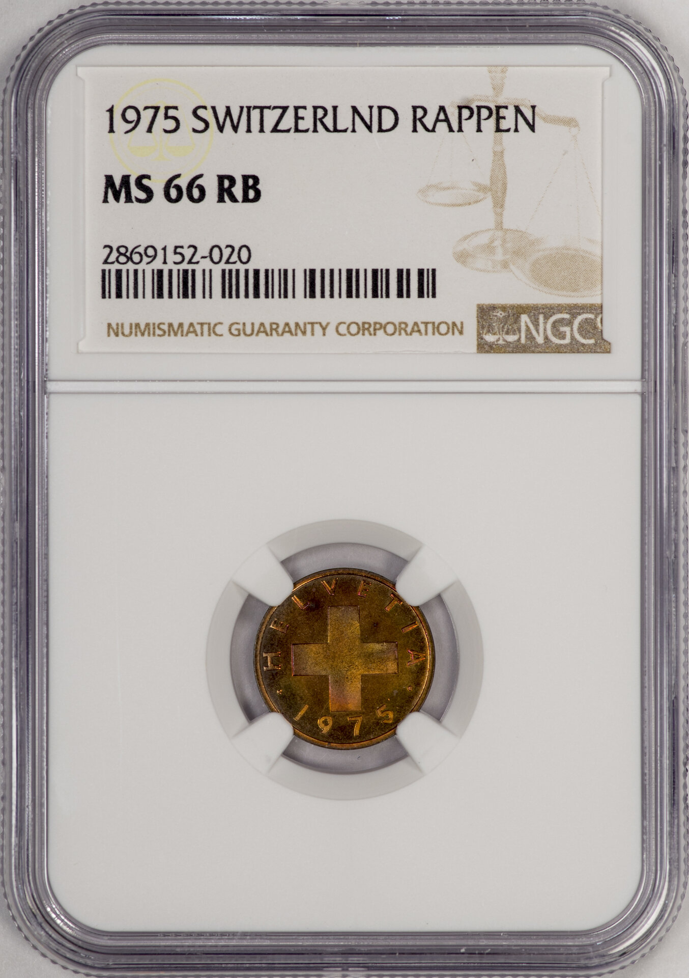 Switzerland - 1975 1 Rappen NGC MS66RB Slab - Obverse.jpg