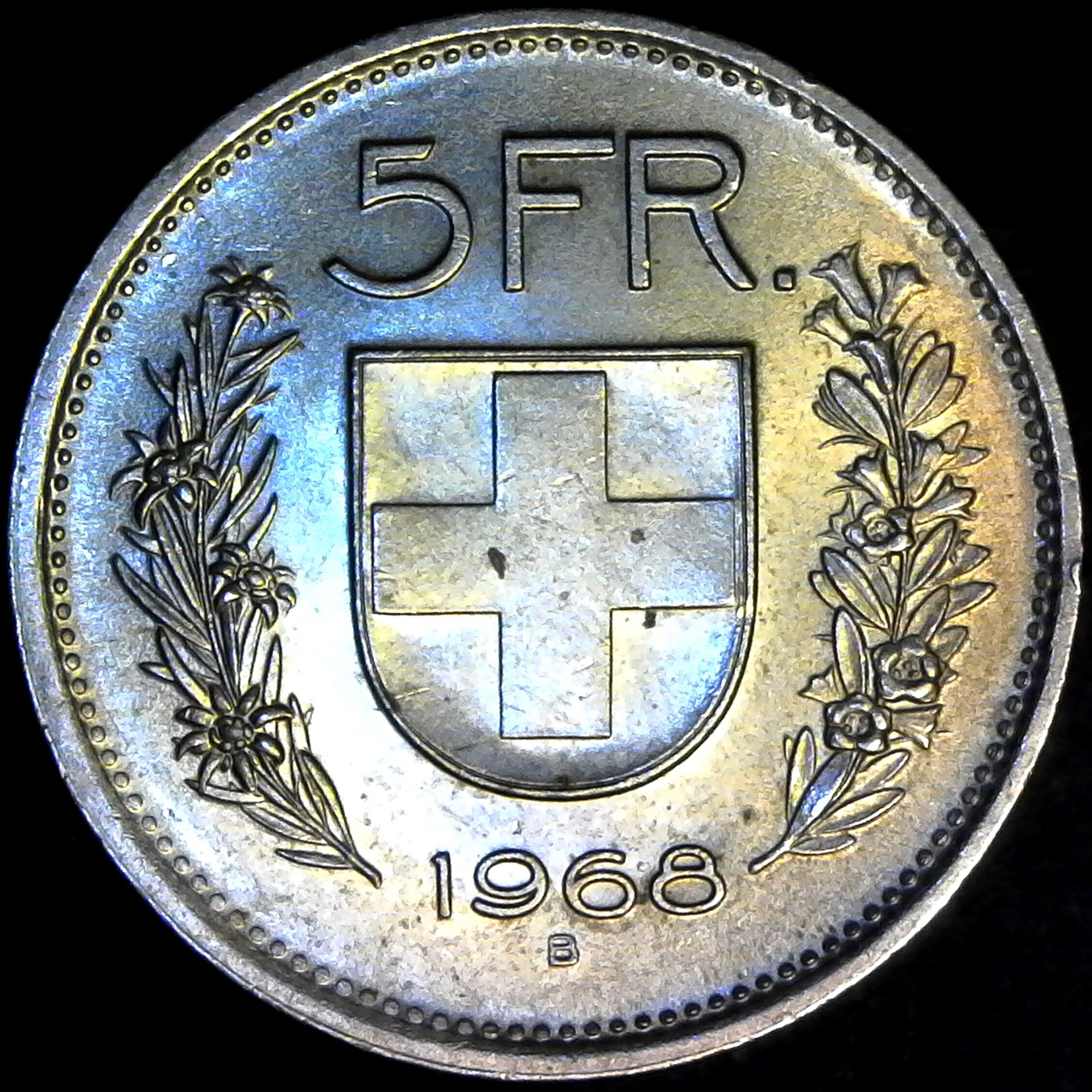 Switzerland 5 Francs 1968B rev.jpg
