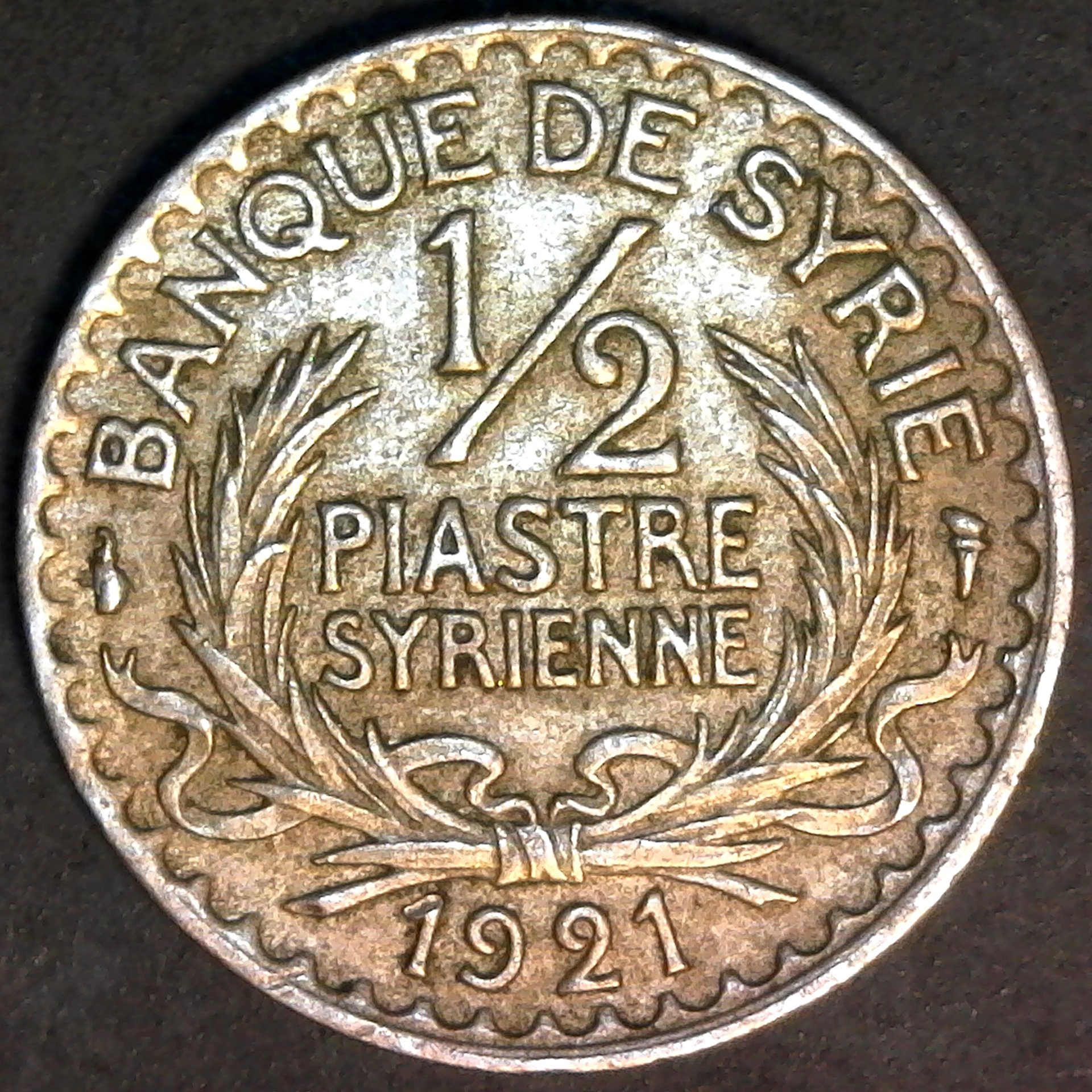 Syria Half Piastre 1921 obv.jpg