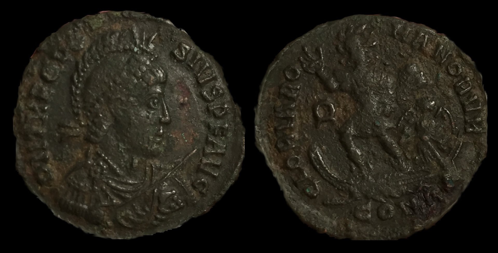 Theodosius I, AE2, AD 378-383, Mintmark CONA.jpg