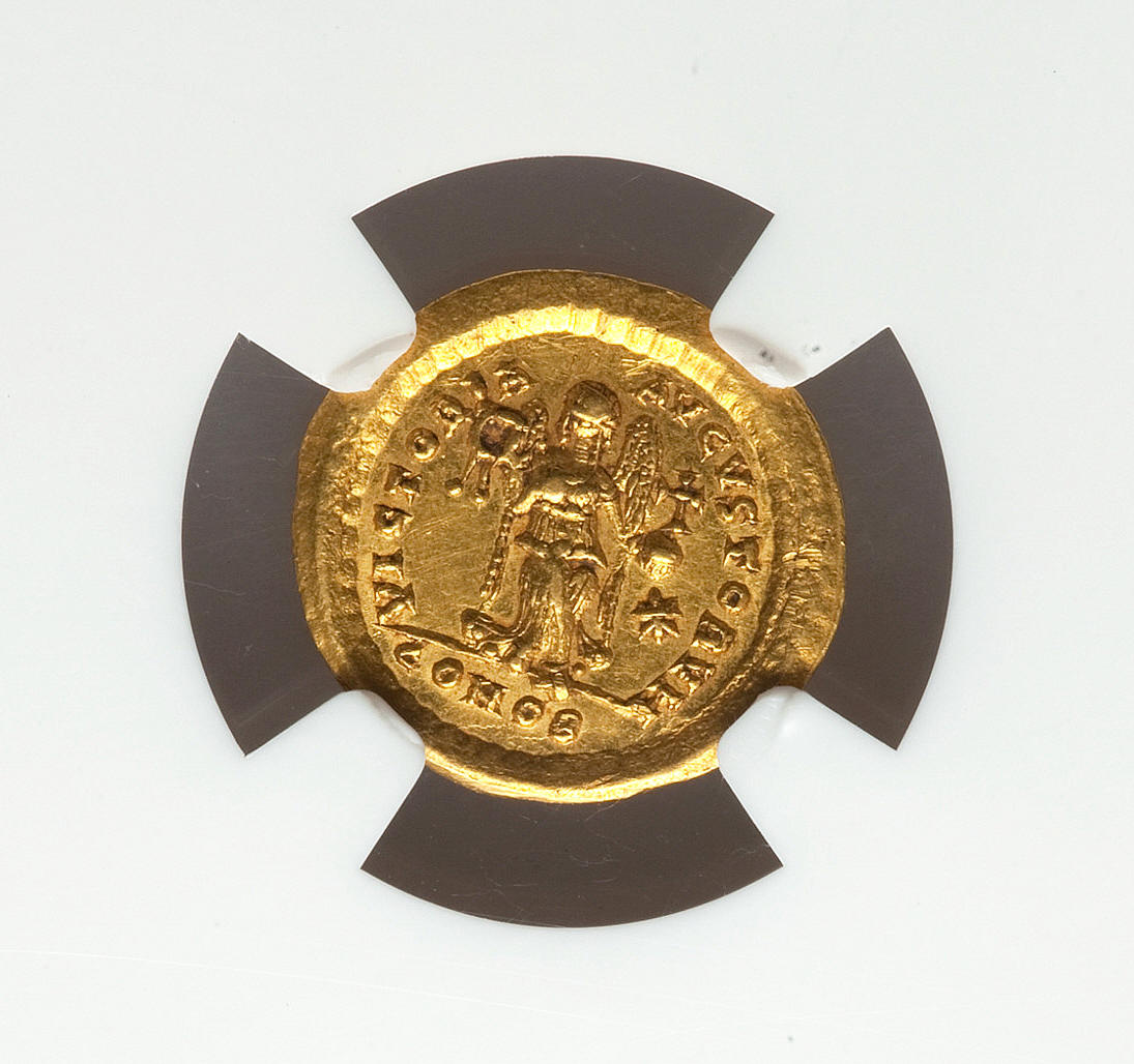 Theodosius II tremissis, rev., image.jpg