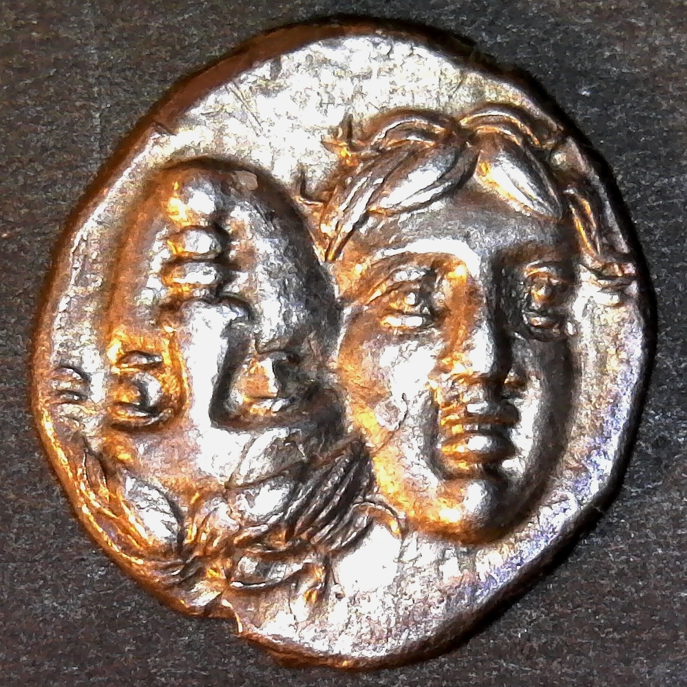 Thrace Istros AR Drachm obverse circa 350 BC less 5.jpg