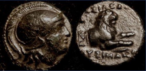 Thrace Lysimachus AE 14 306 BC Apollo forepart of Lion  O-R.JPG