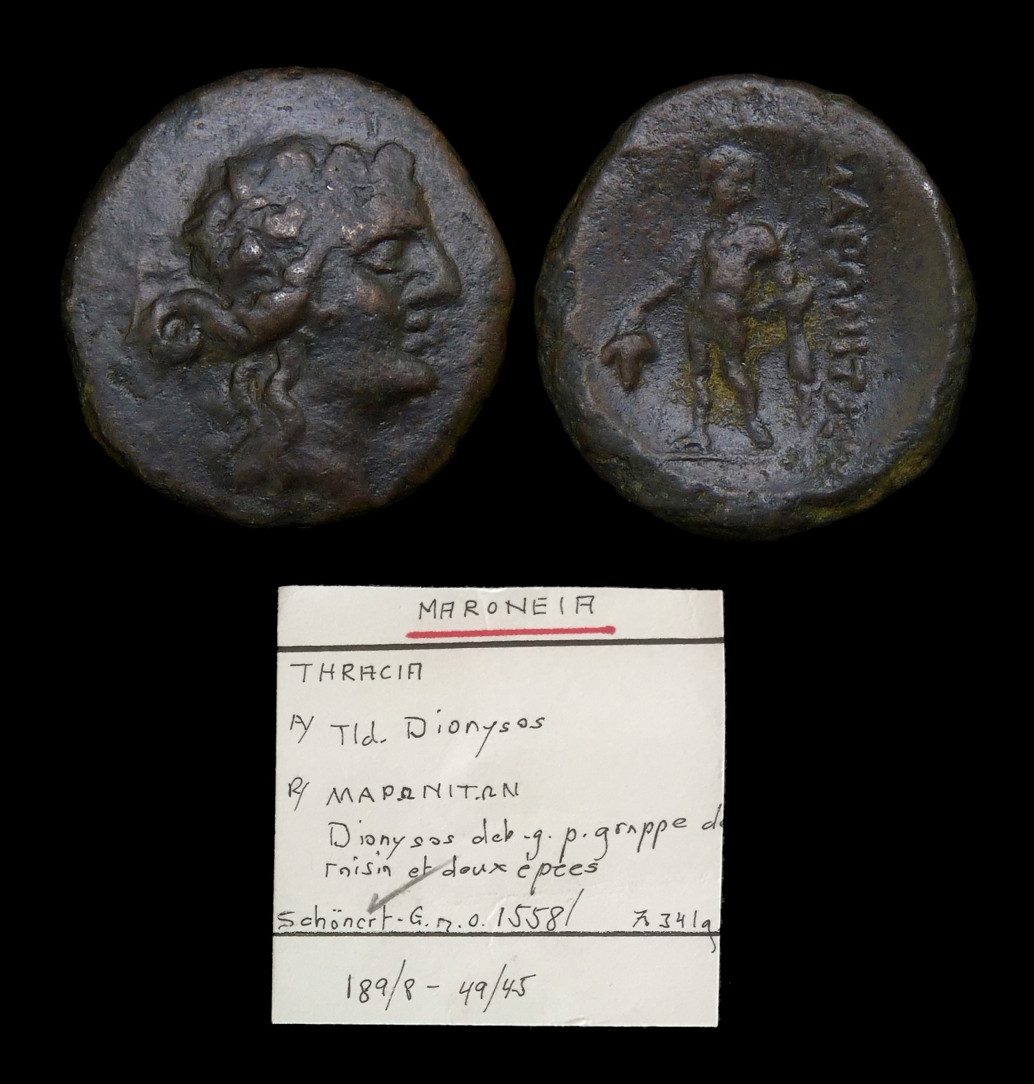 THRACE Maroneia - AE20 Dionysos ex Righetti 3531 with tag.jpg