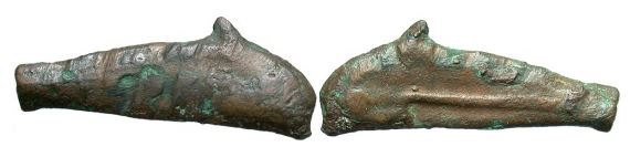 Thrace Sarmatia - Olbia 5th C BCE AE Cast Dolphin 27mm 1-75g obv-rev.JPG