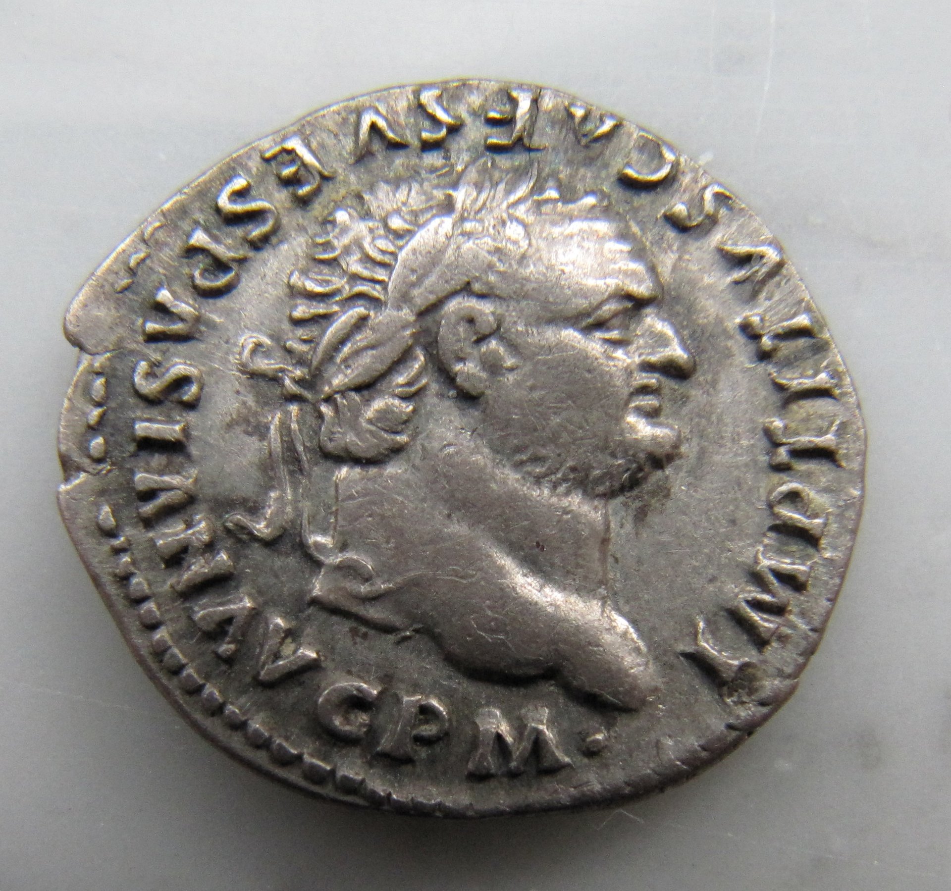 Titus denarius - leaning on column-Obv  - 1.jpg