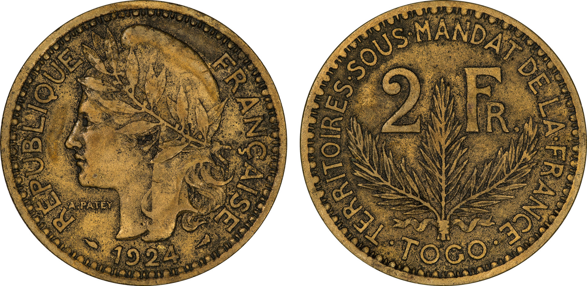 Togo - 1924 2 Francs 2.jpg