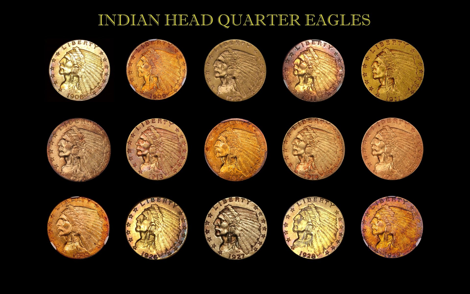 Toned Gold Indian Head Coin Collection Obverse.jpg