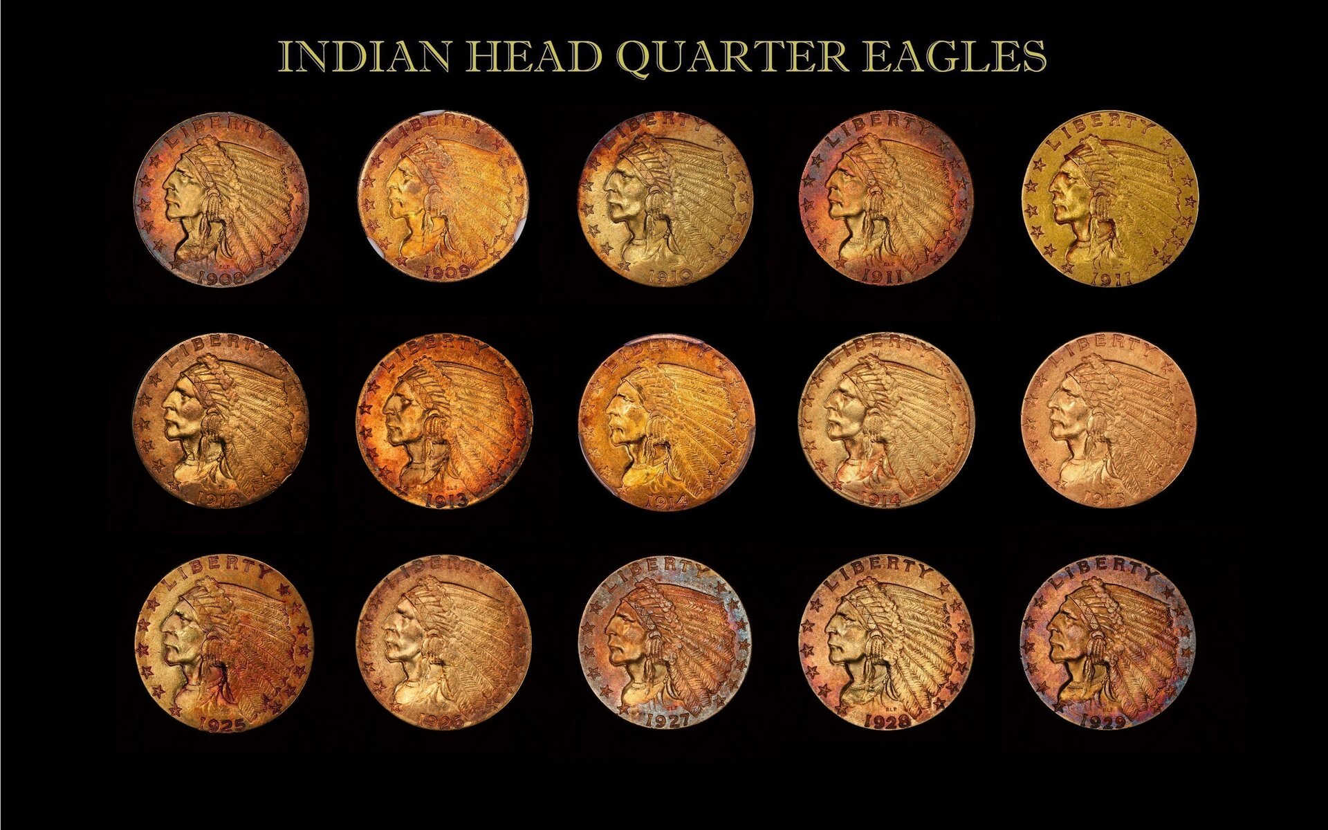 Toned Gold Indian Head Coin Collection Obverse updated 20201002.jpg
