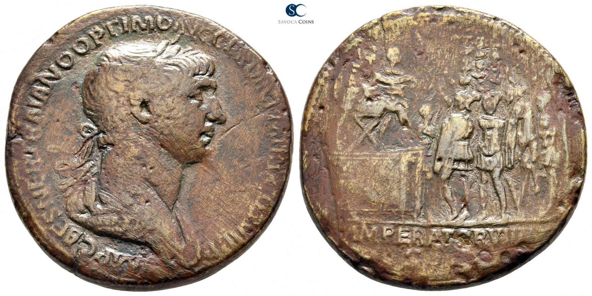 Trajan AD 98-117. Rome Sestertius.jpg