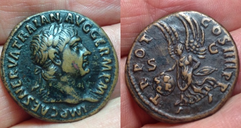 Trajan AE As Victory with shield SPQR.jpg