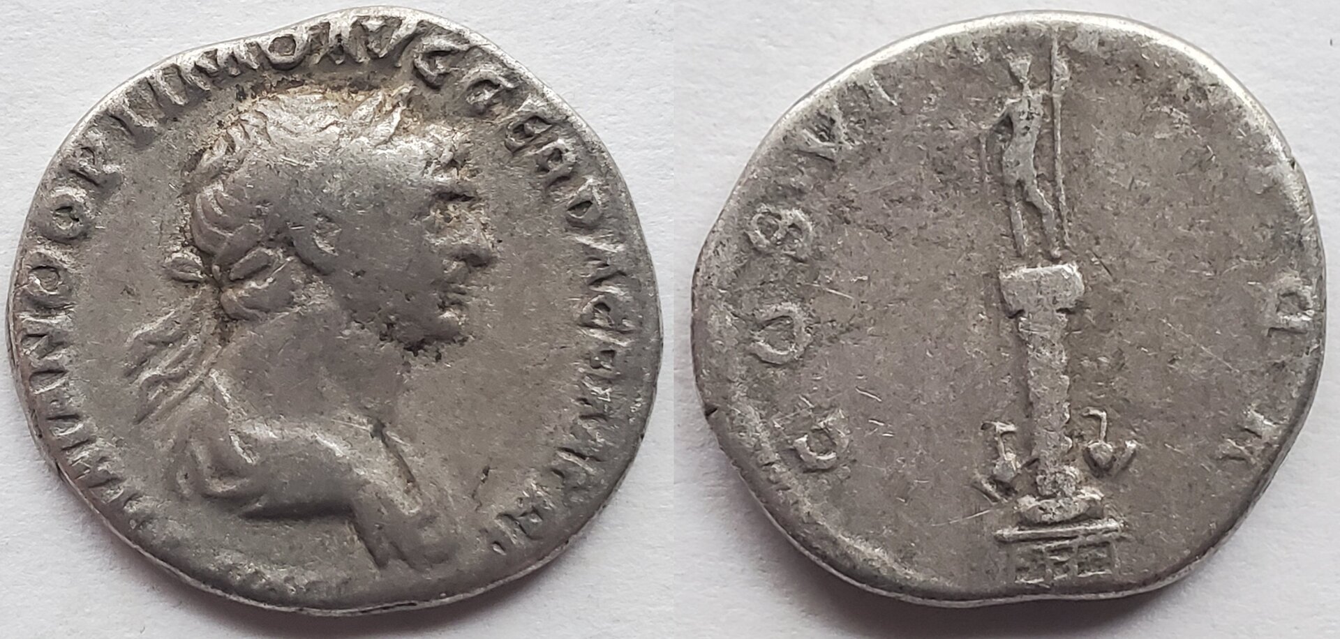 Trajan AR Denarius Trajans column.jpg
