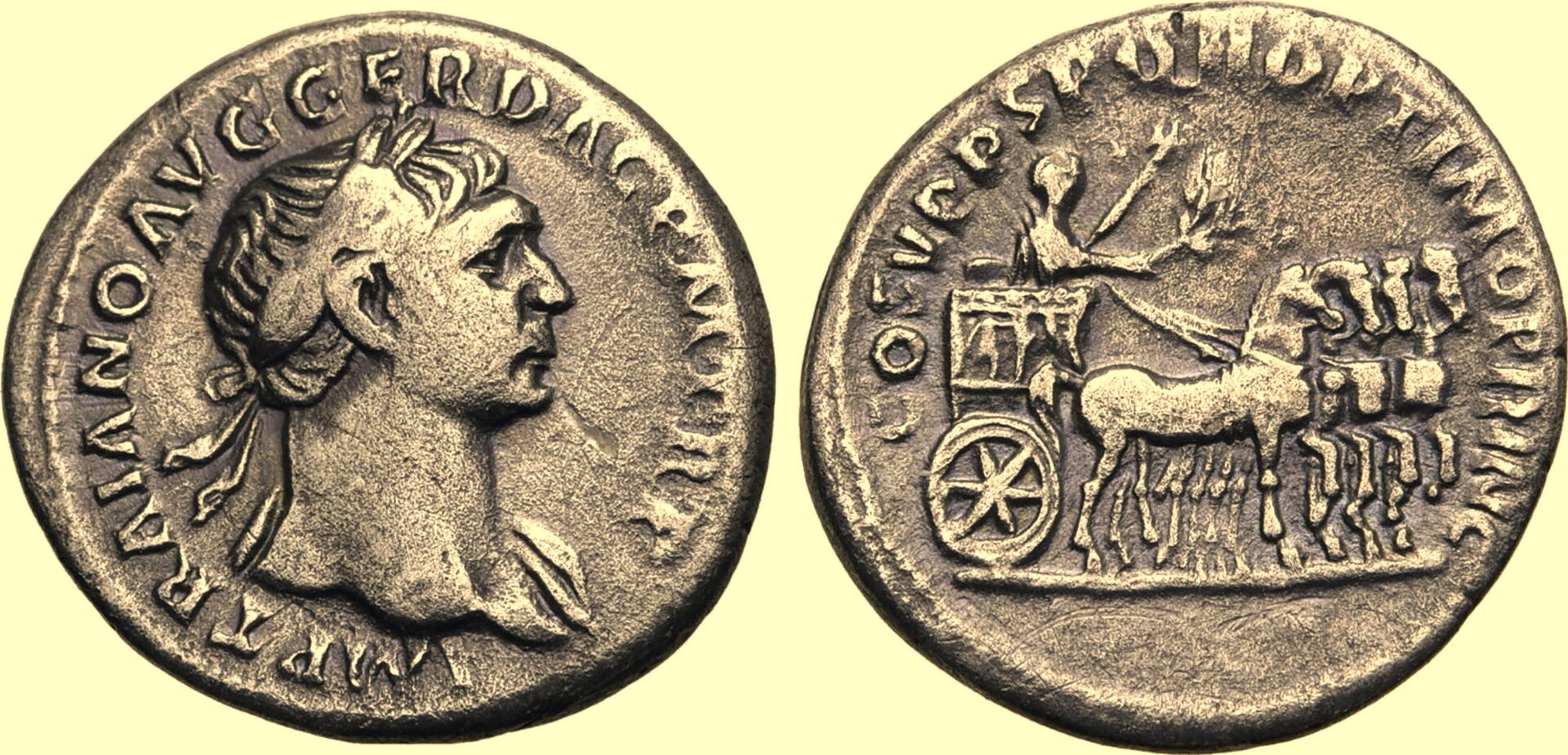 Trajan denarius (emperor in triumphal quadriga) (Roma 1.6.21).jpg