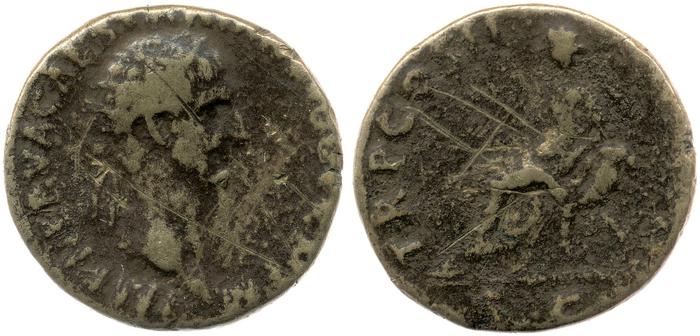 Trajan - Dupondius Abundantia seated RIC 382 - OCRE BM ex.jpg