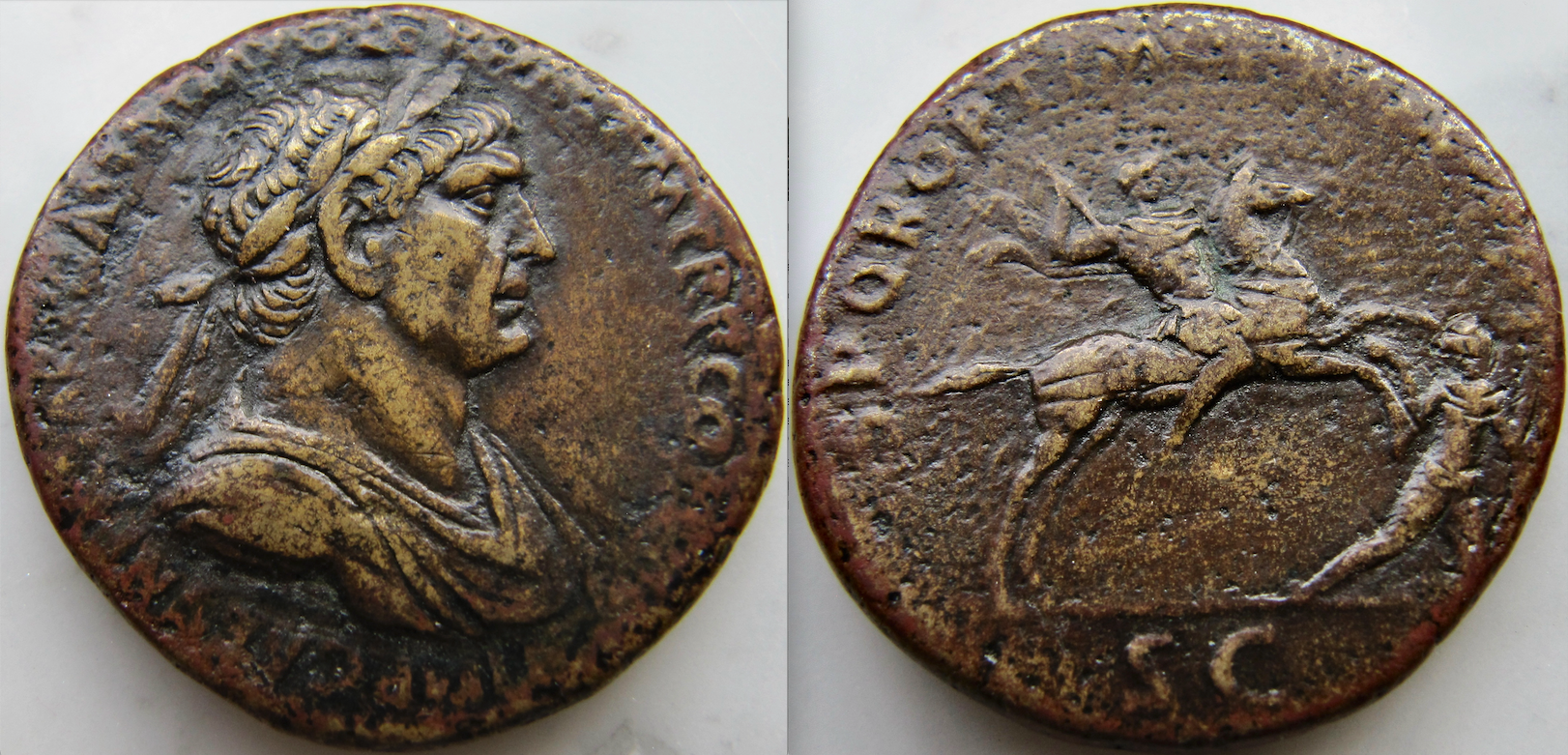 Trajan sestertius on horse - OBV:REV - GP - 2022.png