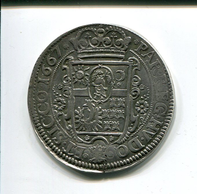 Transylvania Michael Apafi Taler Kronstadt 1667 rev 787.jpg