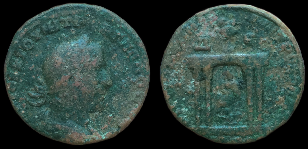 Trebonianus Gallus, AE30, Antioch Syria, Temple and Tyche.png