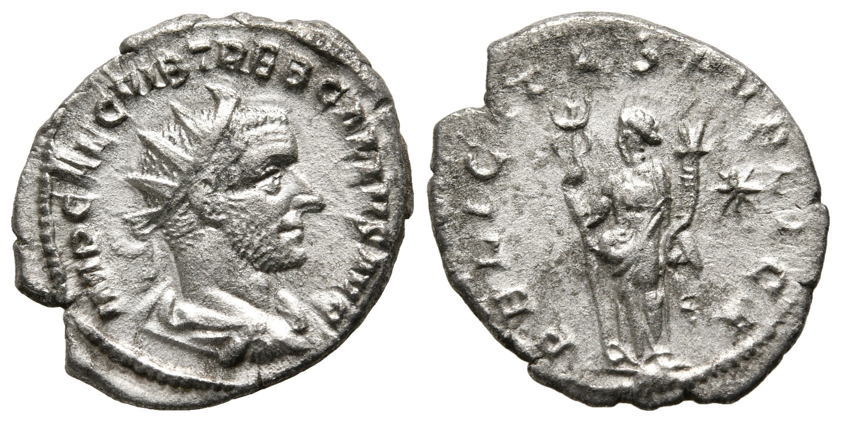Trebonianus Gallus FELICITAS PVBLICA star antoninianus Rome.jpg