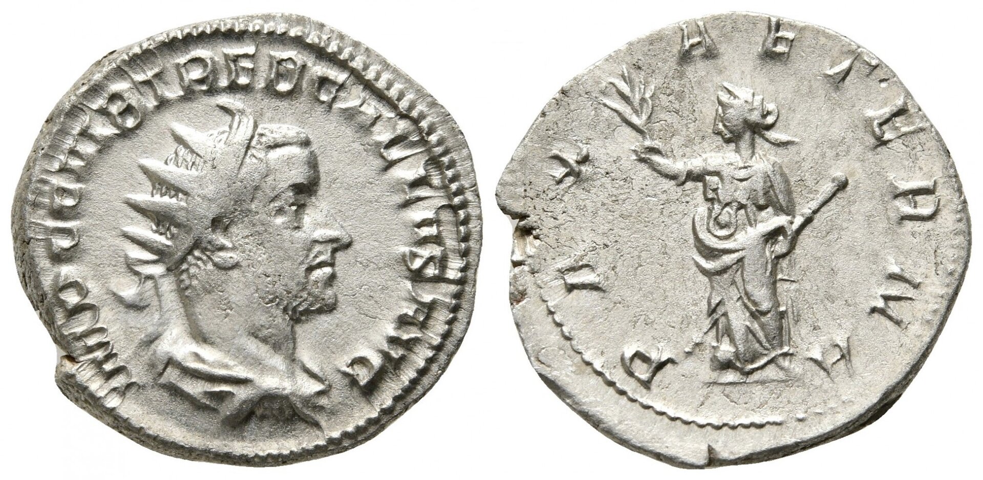 Trebonianus Gallus PAX AETERNA antoninianus Milan.jpg