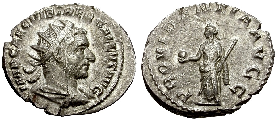 Trebonianus Gallus PROVIDENTIA AVGG antoninianus Rome.jpg