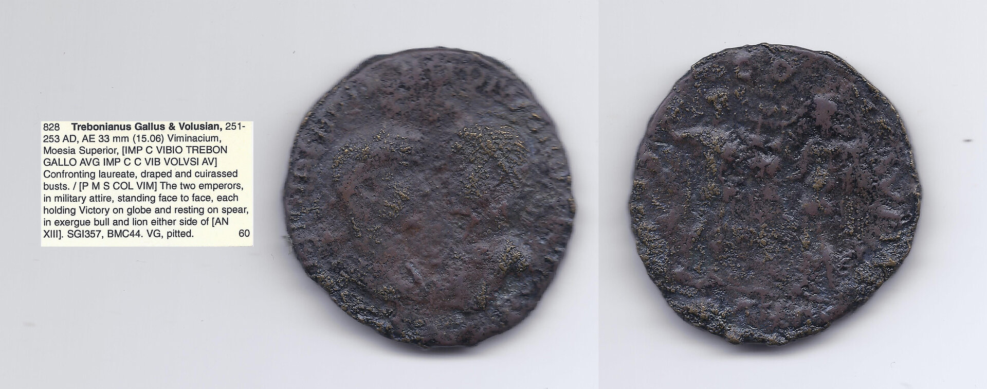 Trebonianus Gallus & Volusian - AE Sestertius Viminacium - BMC 44 VG FOR WEB.jpg