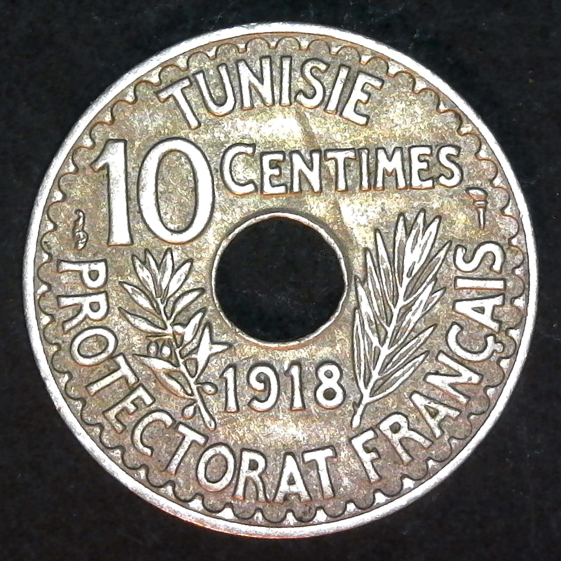 Tunisia 10 Centimes - Muhammad V 1918 obv.jpg