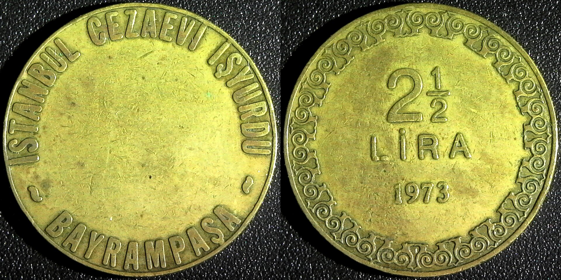 Turkey Prison token two and a half Lira 1973 obv-side.jpg