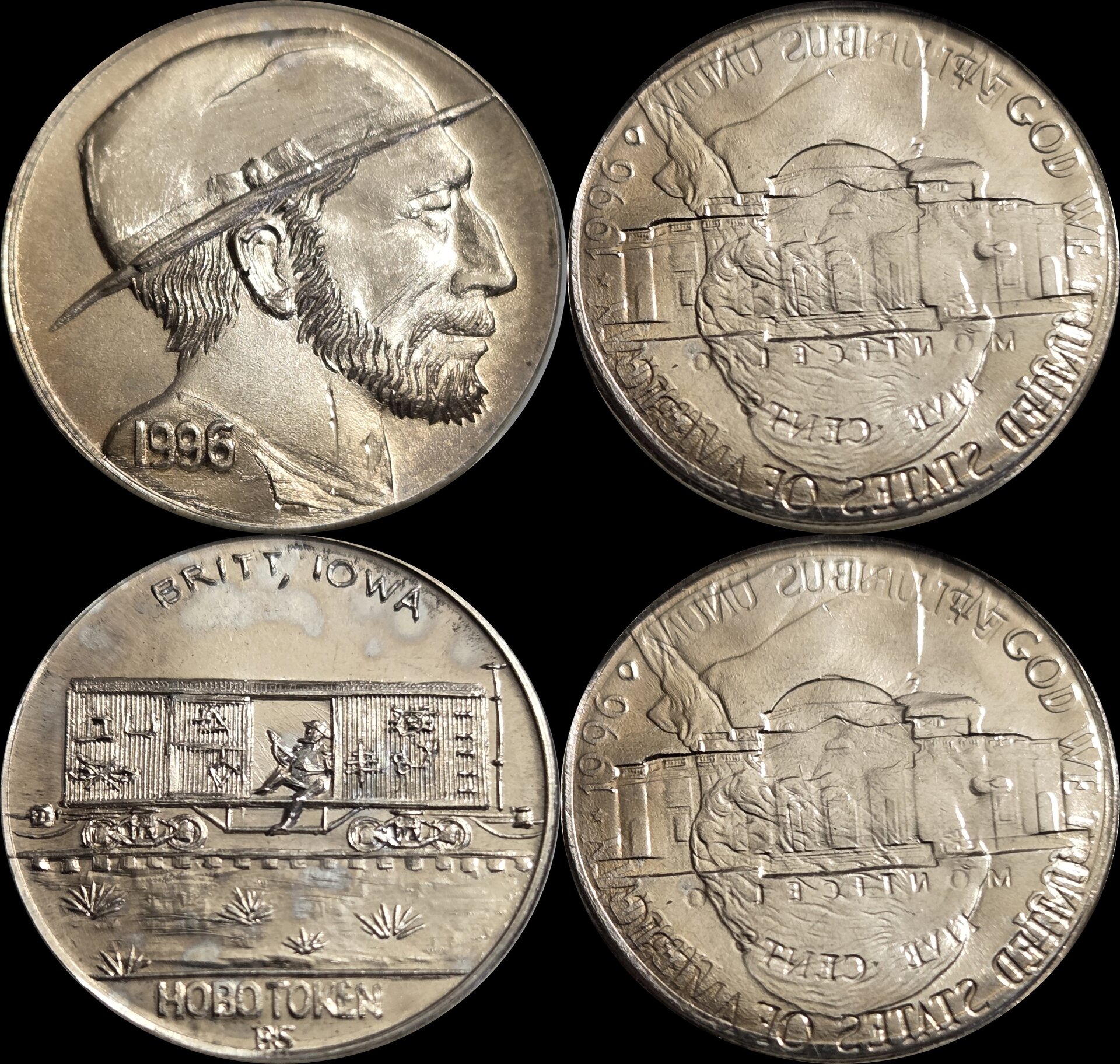 Two(2) piece set Centered Indent Mated Pair 1996 Hobo token B-horz-vert.jpg