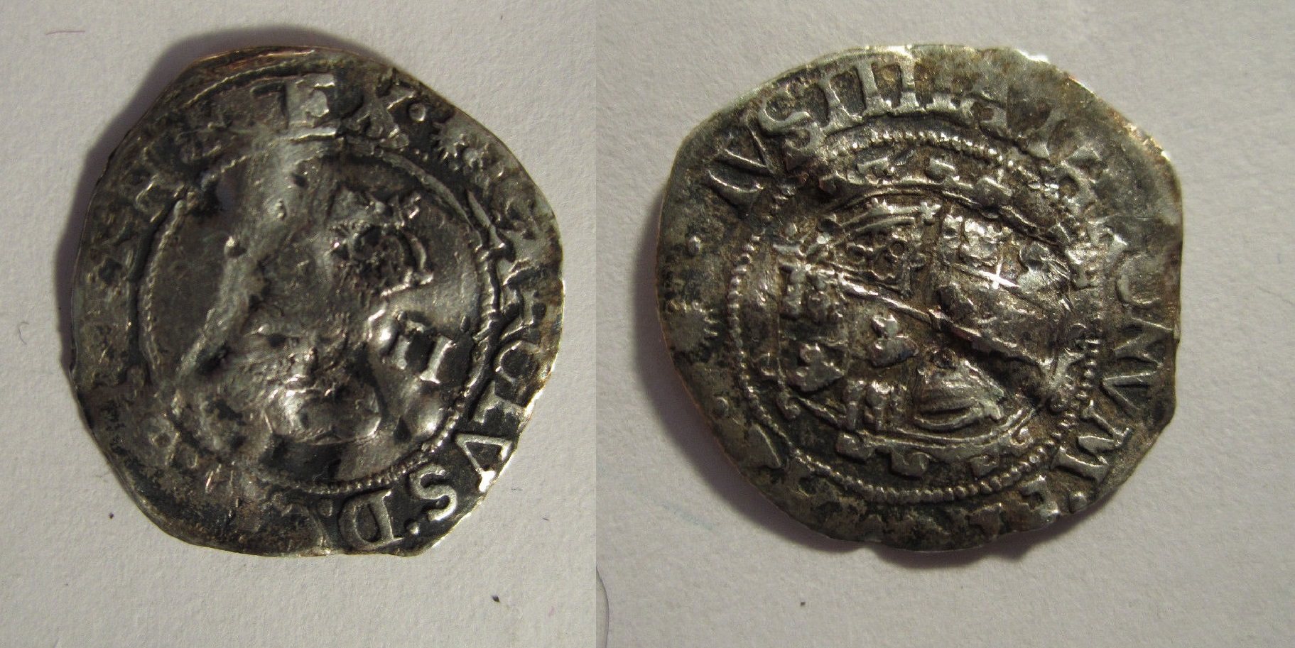 UK - 1640s Charles I half groat $9.99 Apr. 2018crp.jpg