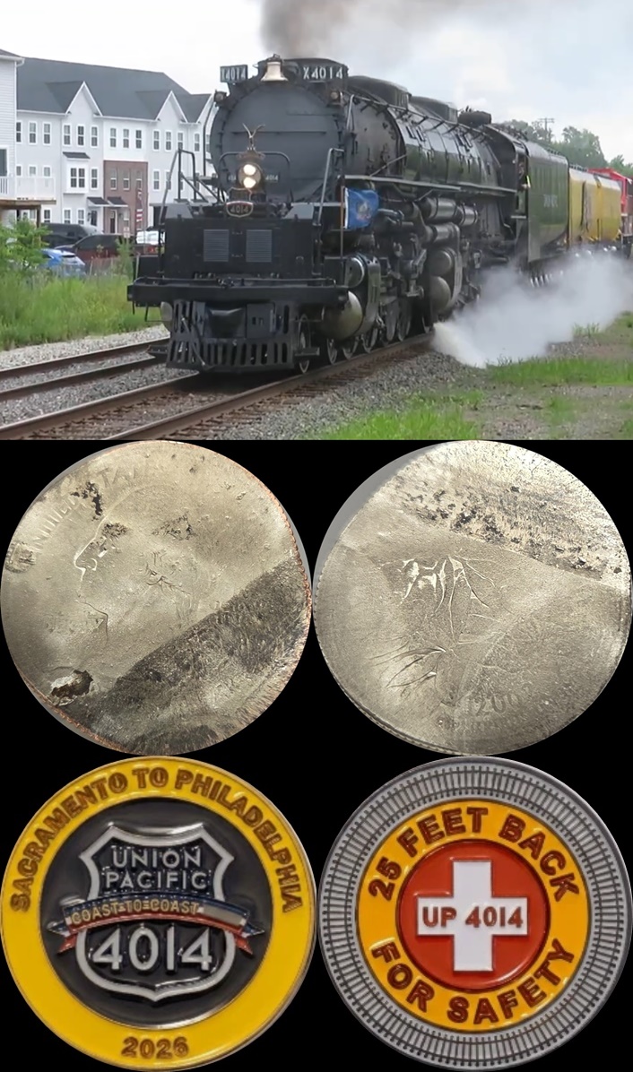 Union Pacific Coast To Coast Tour, UP 4014 Big Boy Challenge Coin plus squashed.jpg