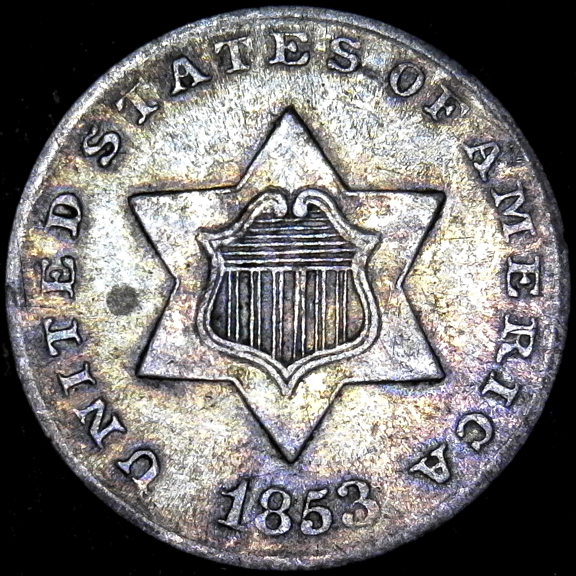 United States 3 Cent silver 1853 obverse.jpg