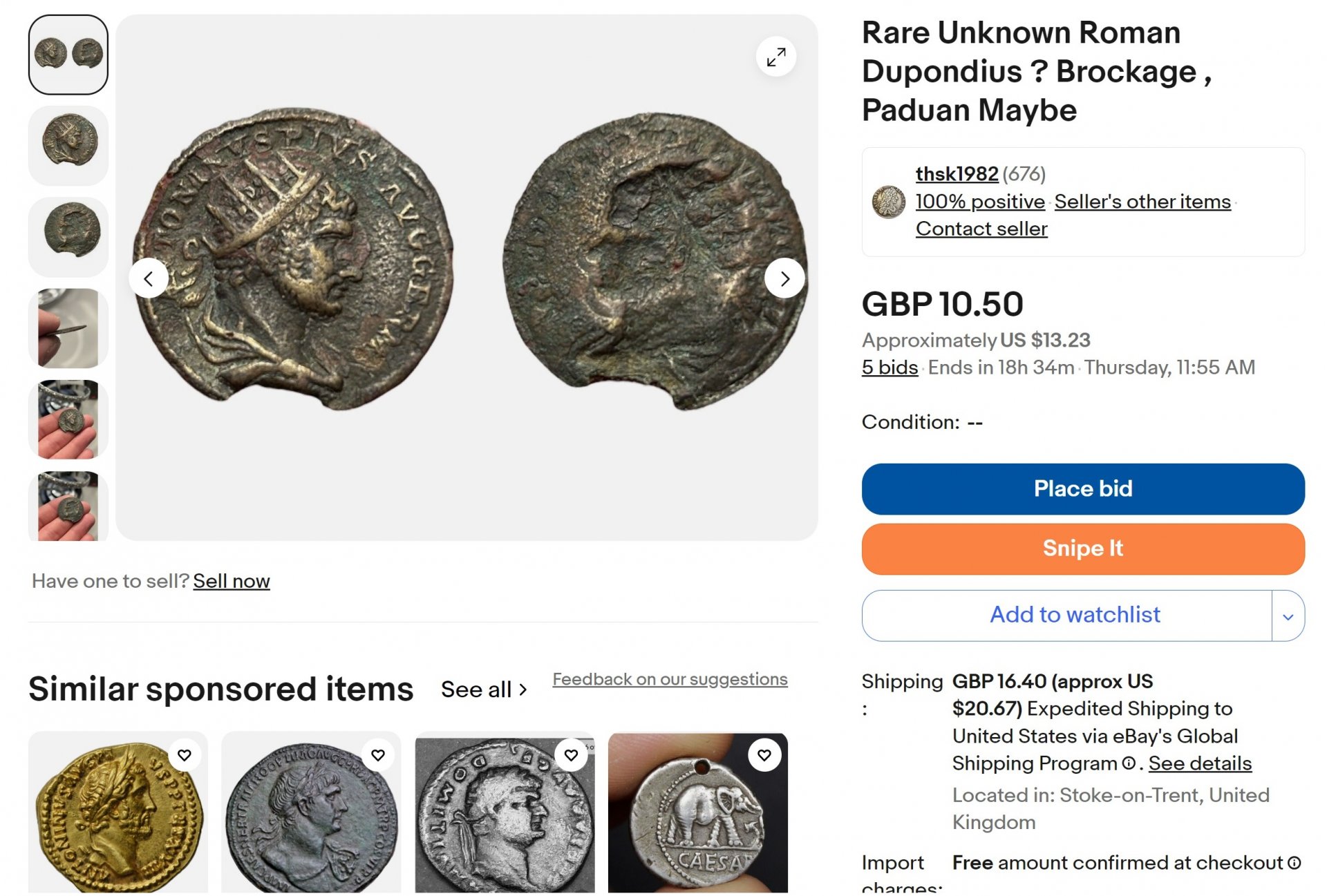 Unknown Roman Dupondius _ Brockage , Paduan Maybe - eBay - www.ebay.com.jpg