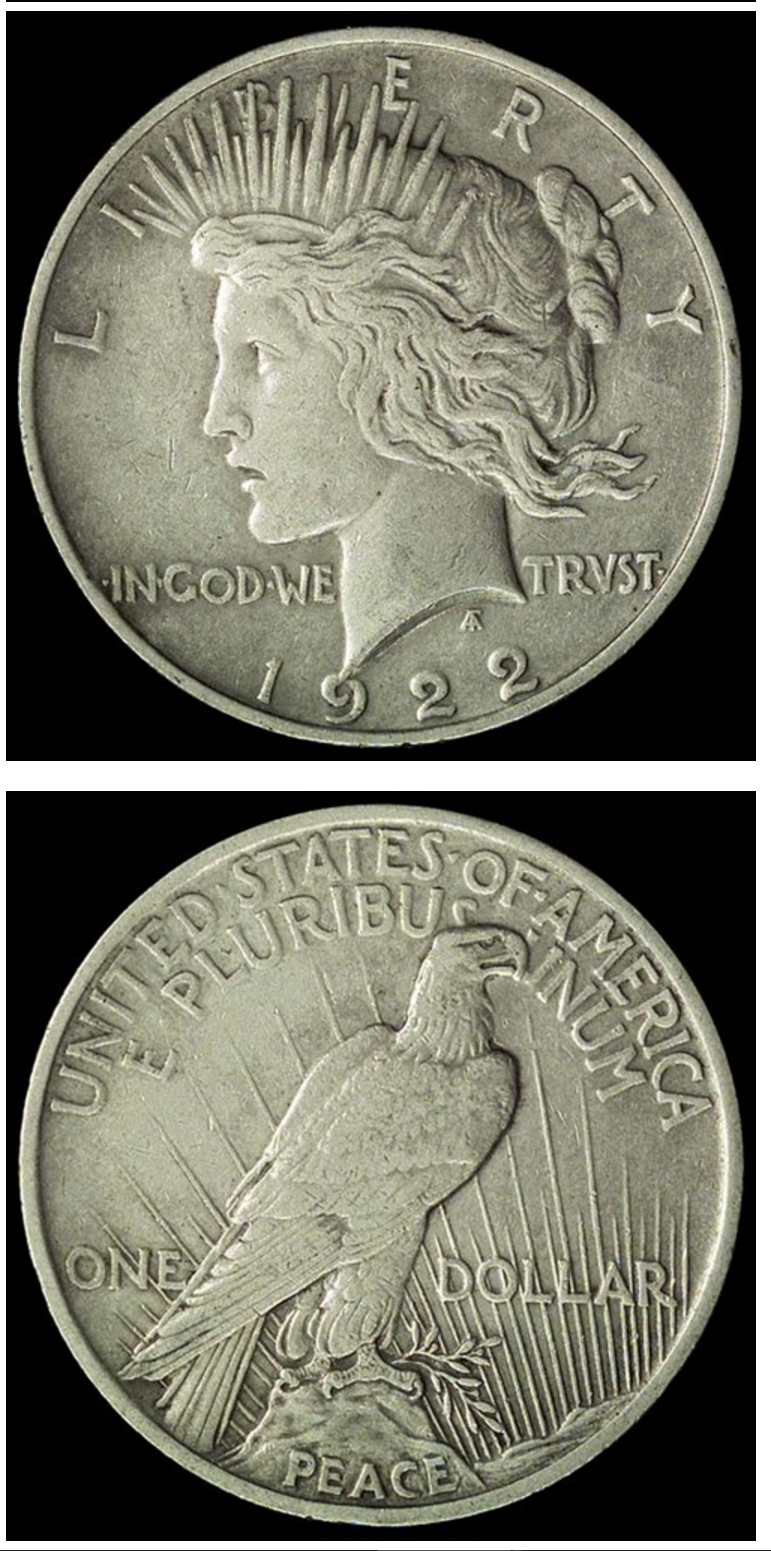 What is the highest relief 1922P Peace Dollar (nonProof strike