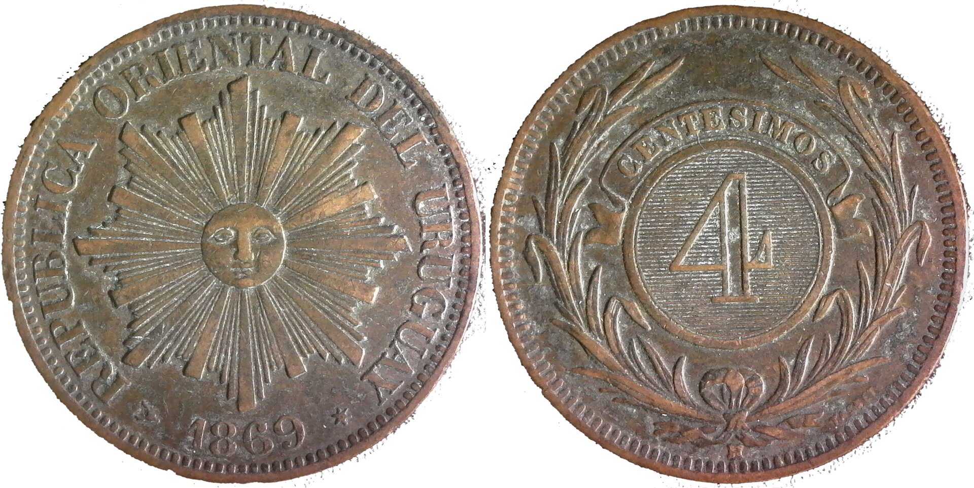 Uruguay 1869 H 4 Centesimos Sun Face obv-side-cutout.jpg