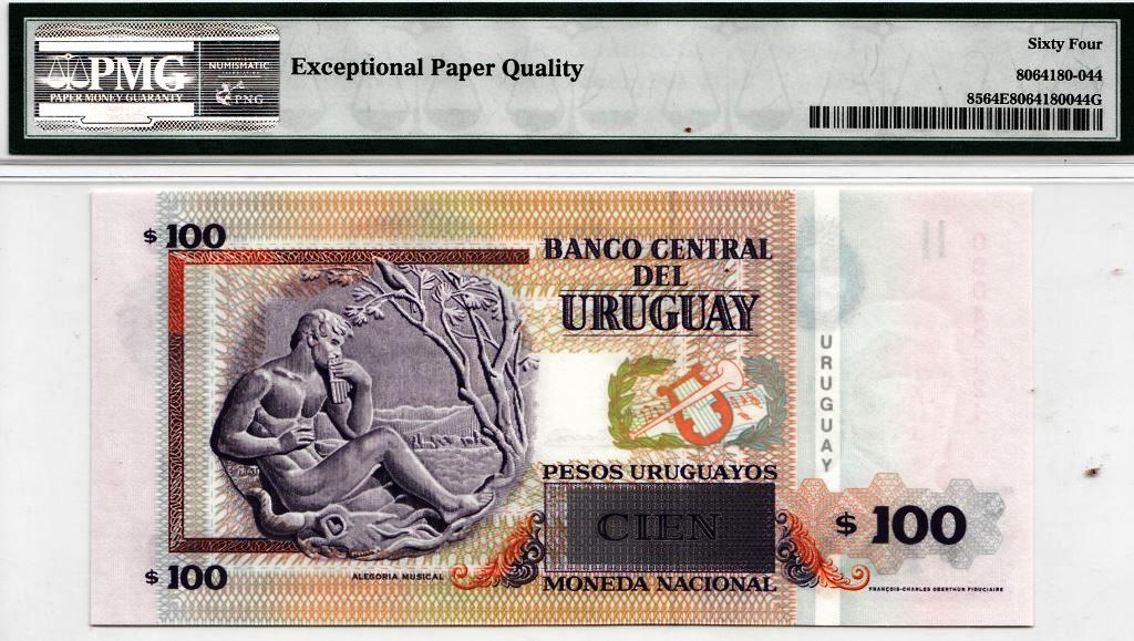 Uruguay, Banco Central, Pick #85 2003 100 Pesos Uruguayos back.jpg