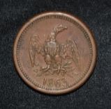 US CWT AE Cent 1863 Eagle - Carpeles Dry Goods Groceries Waterloo Wis Coin no 1 O.JPG